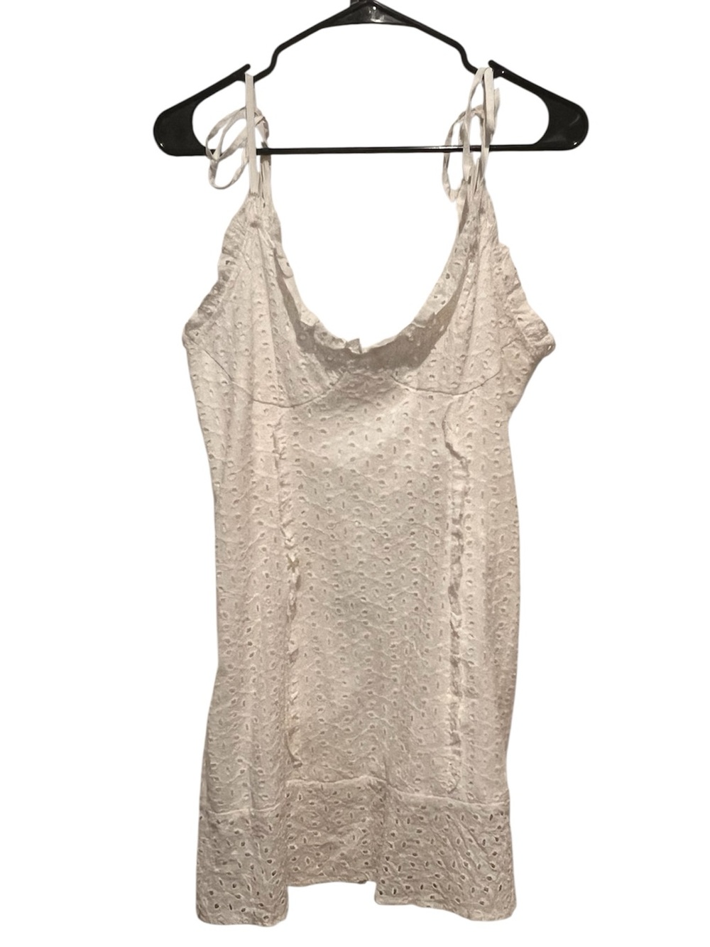Women's White Mini Eyelet Dress Tank Top